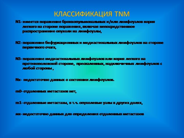 КЛАССИФИКАЦИЯ TNM