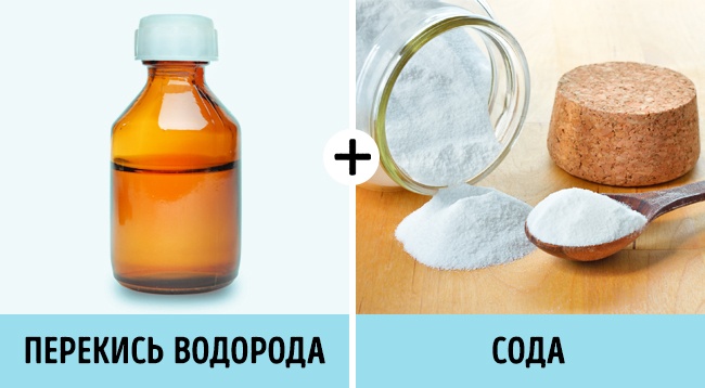Отбеливание зубов при помощи перекиси водорода и соды