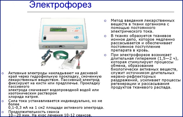 действие электрофореза